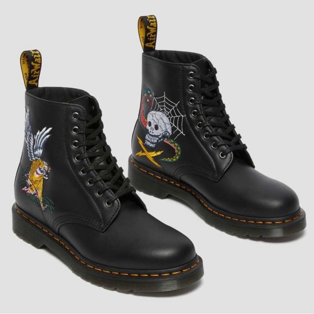 DR. MARTENS 1460 Souvenir Embroidered Leather Boots